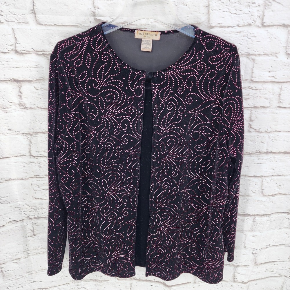 Vintage Velvet Twin Set Sweater Pink Sparkle Dark Fairy Whimsigoth Glam Size 1X